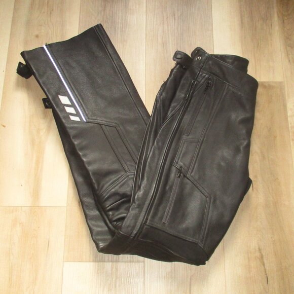 CAN-AM BRP MOTORCYCLE Woman's Heavy Genuine LEATHER Riding Pants Size 8 - Picture 1 of 11